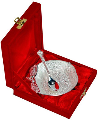 TI Giftware Brass Decorative Platter Silver, Pack of 2 TI Giftware Brass Decorative Platter Silver, Pack of 2