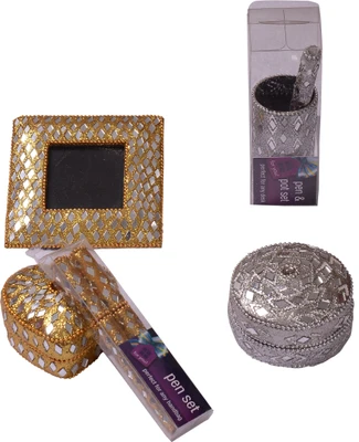 30% OFF on Aadyahome Cast Iron Decorative Platter Gold, Silver, Pack of 5