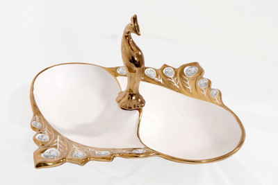 50% OFF on Bedazzle Ceramic Decorative Platter White, Gold 50% OFF on Bedazzle Ceramic Decorative Platter White, Gold