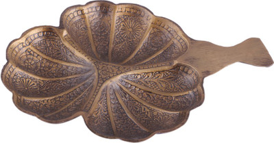 71% OFF on Sutra Decor Brass Maple Leaf 3 Parttion Dry Fruit Tray Brass Decorative Platter Gold