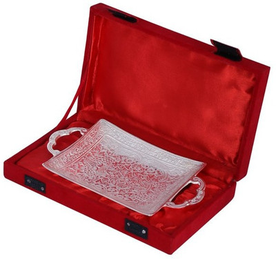 57% OFF on Being Nawab Masterpiece Elegant Tray Set Brass Decorative Platter Silver