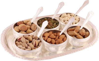 57% OFF on GS Museum Silver Plated Decorative Platter Silver, Pack of 13