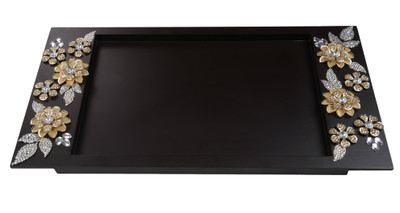 Aradhana Arts Wooden Decorative Platter Multicolor