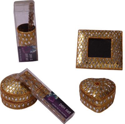 13% OFF on Aadyahome Cast Iron Decorative Platter Gold, Pack of 5