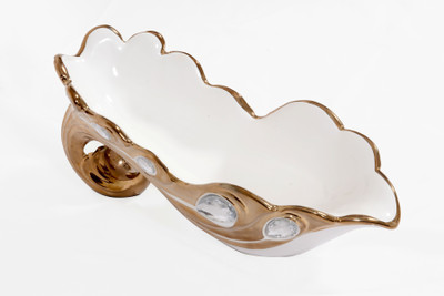 50% OFF on Bedazzle Ceramic Decorative Platter White, Gold 50% OFF on Bedazzle Ceramic Decorative Platter White, Gold