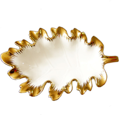 28% OFF on White Gold Porcelain Decorative Platter White, Gold 28% OFF on White Gold Porcelain Decorative Platter White, Gold