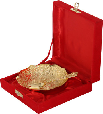 48% OFF on Rajrang Brass Decorative Platter Gold, Pack of 2