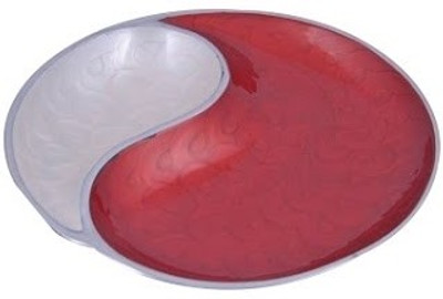 19% OFF on Metallic Kreationz Aluminium Decorative Platter Red, White