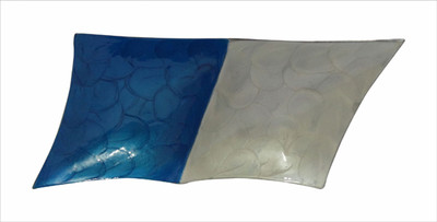 10% OFF on SBE artefacts Aluminium Decorative Platter White, Blue
