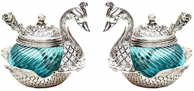 72% OFF on Sajawat Bazaar Handcrafted Beautiful Elegant Duck Shaped Bowl Combo Glass Decorative Platter Silver, Blue, Pack of 2 72% OFF on Sajawat Bazaar Handcrafted Beautiful Elegant Duck Shaped Bowl Combo Glass Decorative Platter Silver, Blue, Pack of 2