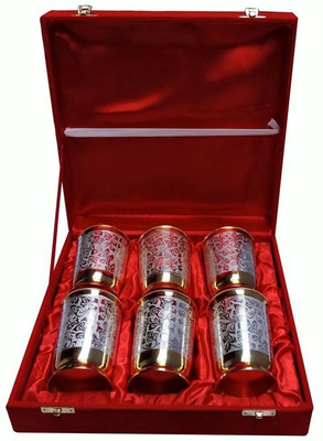 33% OFF on Royal Touch Brass Decorative Platter Silver, Gold, Pack of 6