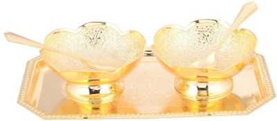 21% OFF on Sheela's Arts & Crafts Gold Plated Decorative Platter Gold, Pack of 5