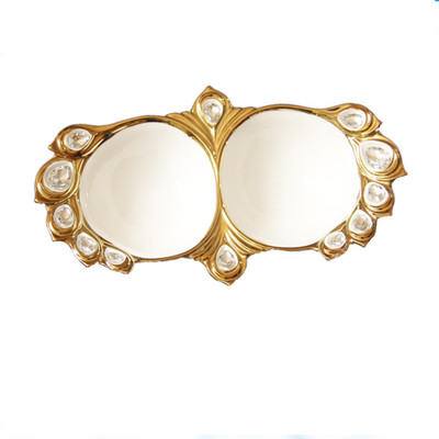 27% OFF on White Gold Porcelain Decorative Platter White, Gold 27% OFF on White Gold Porcelain Decorative Platter White, Gold