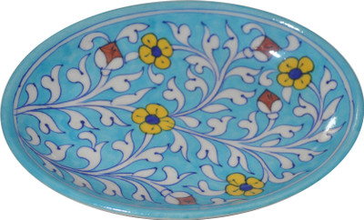 Neerja Ceramic Decorative Platter Blue Neerja Ceramic Decorative Platter Blue