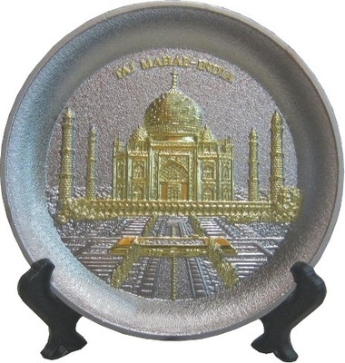 10% OFF on The Bombay Store Plate - Taj Mahal Gold Carbon Steel Decorative Platter Multicolor