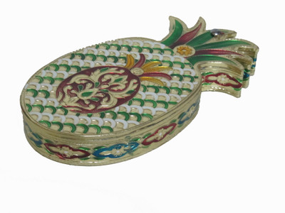 22% OFF on Akshar Furniture Wooden Decorative Platter Gold