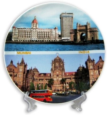 10% OFF on The Bombay Store Plate- Mumbai Monuments Ceramic Decorative Platter Multicolor