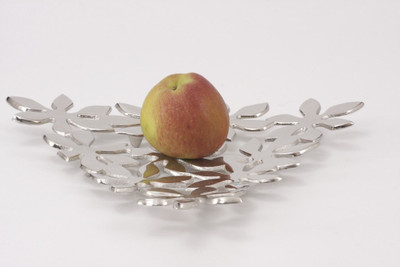 Goyal India Nickel Finish Aluminium Decorative Platter Silver