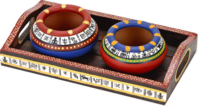 51% OFF on Aapno Rajasthan Hand Painted Pots With Tribal Motifs And Tray Terracotta Decorative Platter Multicolor, Pack of 3 51% OFF on Aapno Rajasthan Hand Painted Pots With Tribal Motifs And Tray Terracotta Decorative Platter Multicolor, Pack of 3