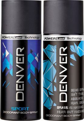 DENVER Denver Sport And Brave Combo (Pack Of 2) Deodorant Spray - For Men (150 Ml)
