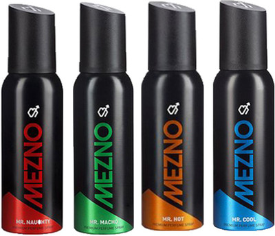 Mezno Fragrance Deodorant No Gas Deo- Pack Of 4 Body Spray - For Men (120 Ml)