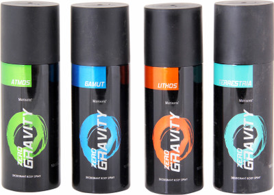 Zero Gravity Combo Pack Of 4 Deodorant Spray - For Men (150 Ml)