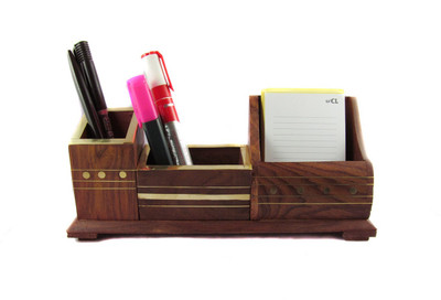 33% OFF on Pindia Desk Organizer 3 Compartments Wooden Multipurpose Stand 33% OFF on Pindia Desk Organizer 3 Compartments Wooden Multipurpose Stand