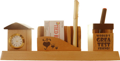 56% OFF on Tiedribbons Tabletop-115 1 Compartments Wooden Desk Sets 56% OFF on Tiedribbons Tabletop-115 1 Compartments Wooden Desk Sets