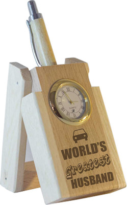 43% OFF on Tiedribbons World Greatest Husband Table Top 1 Compartments Wooden Pen Stand