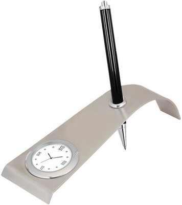 75% OFF on Excelencia Modern Office 1 Compartments Metal Innovative Pen Stand With A Clock