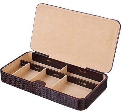 45% OFF on Laveri Mens 6 Compartments Leather Multipurpose Tray