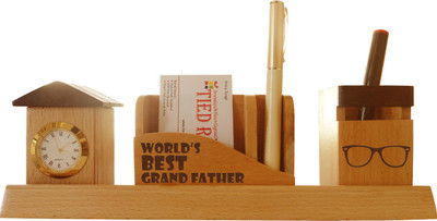 56% OFF on Tiedribbons Tabletop-116 1 Compartments Wooden Desk Sets