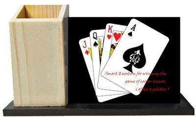 66% OFF on Smileonline Holder 1 Compartments Wood Pen Stand