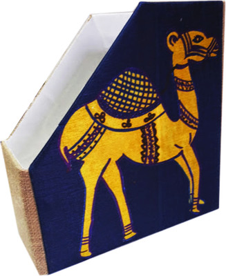Indha Craft 1 Compartments Card Board, Jute, Polyester Letter Holder (Blue, Khakhi)