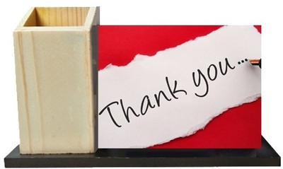 Smileonline Holder 1 Compartments Wood Pen Stand