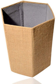 Indha Craft IC 100% Eco Friendly 1 Compartments Card Board, Jute Paper Bin - Khakhi