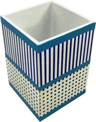 Treasure Hunt Geometric Pattern 1 Compartments Wooden Pen Stand