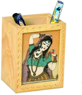 15% OFF on Shoppingtara Gemstone Painted Handcrafted 1 Compartments Wooden Pen Stand 15% OFF on Shoppingtara Gemstone Painted Handcrafted 1 Compartments Wooden Pen Stand