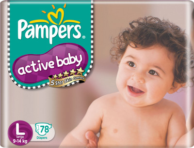 Pampers Active Baby Diapers Taped Large Size (18 Pieces) 