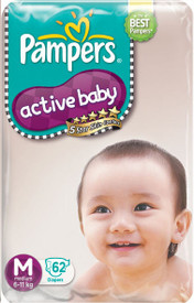  Pampers Active Baby Diapers ...62 Pieces