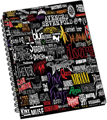 69% OFF on AMY Rock Bands Name A5 Notebook Spiral Bound