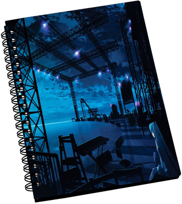 74% OFF on AMY Cartoon Alone Girl in The Night A5 Notebook Spiral Bound