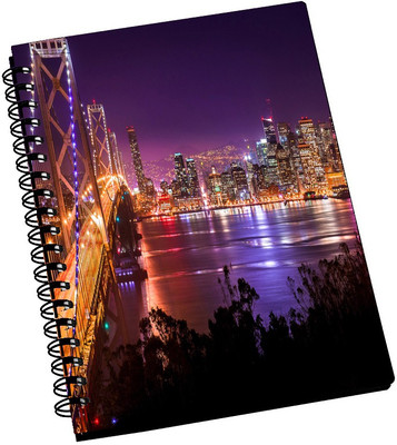 74% OFF on AMY Beautiful Night New York Scenery A5 Notebook Spiral Bound