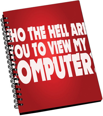 77% OFF on AMY Red Who The Hell Are You to View My Computer Quote A5 Notebook Spiral Bound