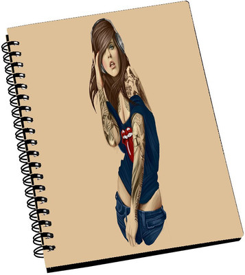 74% OFF on AMY Abstrct Headphone Girl A5 Notebook Spiral Bound