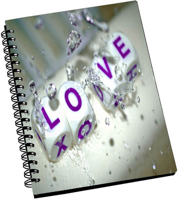 74% OFF on Amy Purple and White LOVE Blocks A5 Notebook Spiral Bound