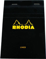 Rhodia Orange and Black A6 Notepad Head Stapled: Diary Notebook