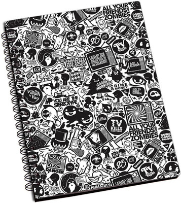 60% OFF on Shoperite Black And White Graffiti A5 Notebook Ring Bound