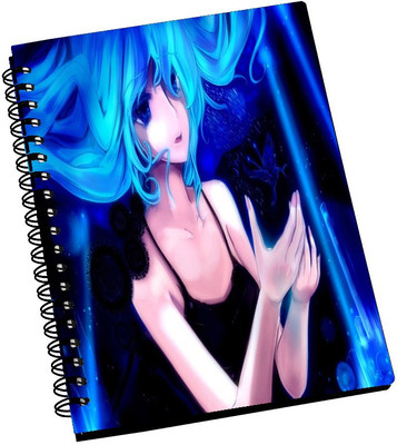 74% OFF on AMY Classic Vingae Beautiful Blue Hair Girl A5 Notebook Spiral Bound