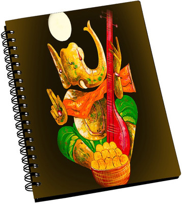 74% OFF on AMY Lord Ganesha Eating Sweet Ladoos A5 Notebook Spiral Bound